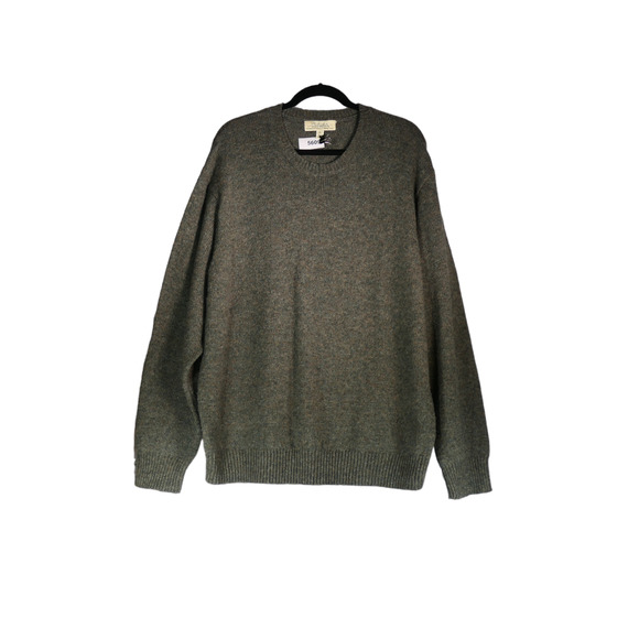 Cabela's Mens XL Marled Green Gray Wool Blend Sweater Holiday Ski Oversized - Picture 3 of 7